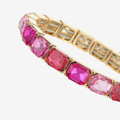 Monet Jewelry Womens Pink Glass Stretch Bracelet