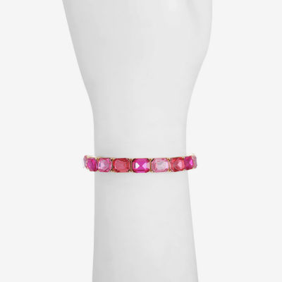 Monet Jewelry Womens Pink Glass Stretch Bracelet