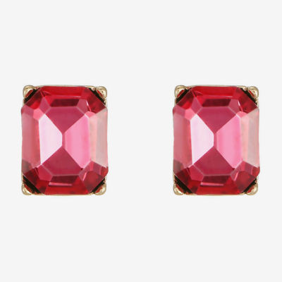 Monet Jewelry Pink Glass 10mm Stud Earrings