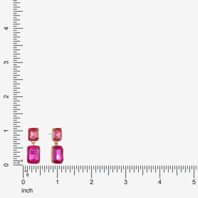 Monet Jewelry Womens Pink Glass Hypoallergenic Drop Earrings