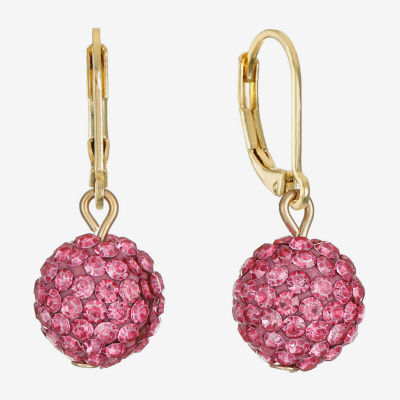 Monet Jewelry Womens Pink Glass Round Drop Earrings