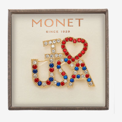Monet Jewelry Multi Color Glass Pin