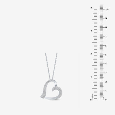 Limited Quantities! Womens 1/ CT. T.W. Natural White Diamond Sterling Silver Heart 18 Inch Pendant Necklace