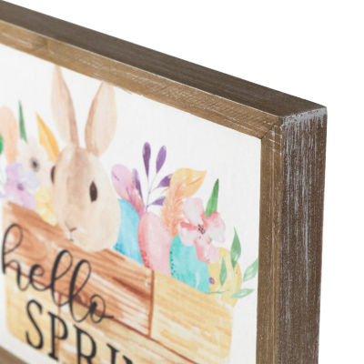 Northlight 12" Hello Spring Bunny Wall Sign