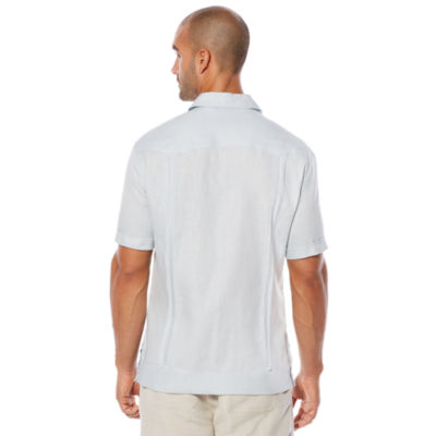 Cubavera Four-Pocket Mini Pintuck Mens Short Sleeve Regular Fit Button-Down Shirt