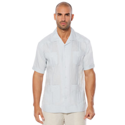 Cubavera Four-Pocket Mini Pintuck Mens Short Sleeve Regular Fit Button-Down Shirt