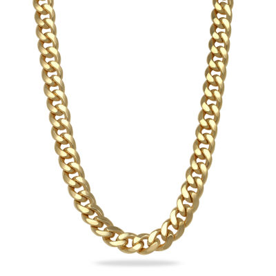 14K Gold 24 Inch Semisolid Curb Chain Necklace