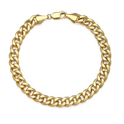 14K Gold 9 Inch Semisolid Curb Chain Bracelet