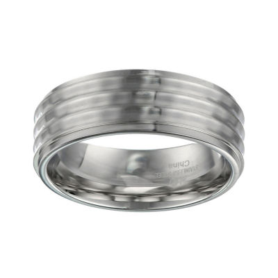 Mens Stainless Steel Textured Band