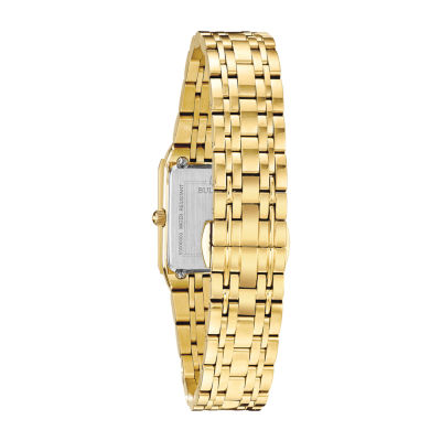 Bulova Quadra Womens Gold Tone Stainless Steel Bracelet Watch 97p140