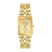 Bulova Our Lady Of Guadalupe / Nuestra Señora De Guadalupe Womens Diamond Accent Gold Tone Stainless Steel Bracelet Watch 97p140lg