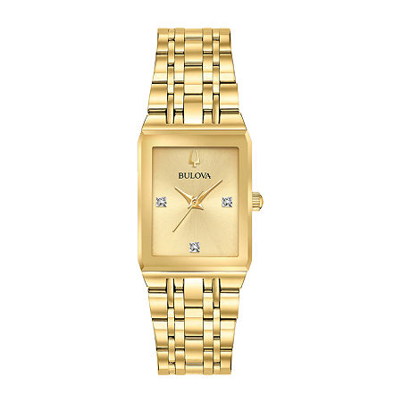 Quadra Womens Gold Tone Stainless Steel Bracelet Watch , One Size - BULOVA 97P140