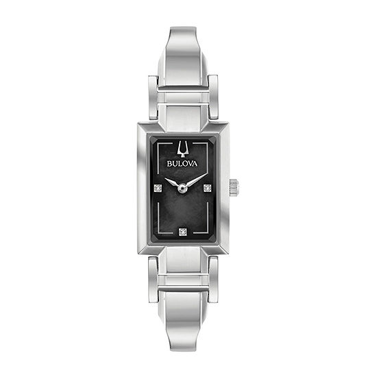 Bulova Classic Womens Silver Tone Stainless Steel Bangle Watch 96p209