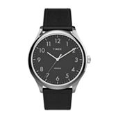 Timex Standard Peanuts Mens Black Leather Strap Watch Tw2v60800vq JCPenney