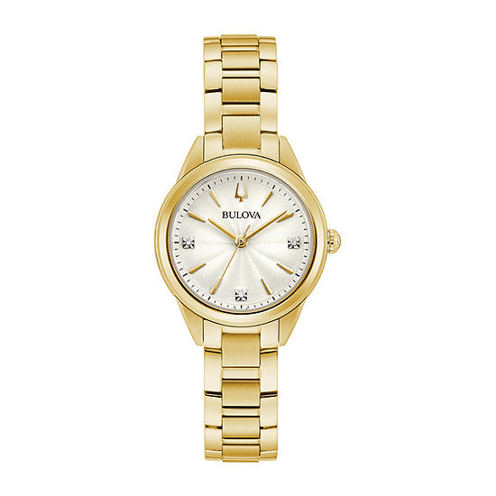Bulova Sutton Womens Gold Tone Stainless Steel Bracelet Watch 97p150 ...