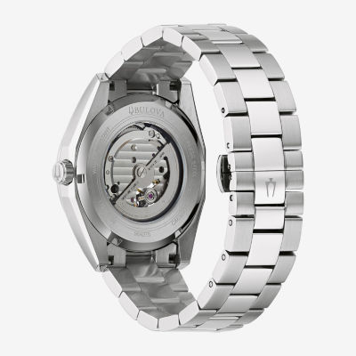 CBS　古銭96枚　箱付き Bulova Surveyor Mens Automatic Silver Tone Stainless Steel