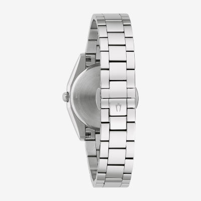 Bulova Surveyor Womens Diamond Accent Silver Tone Stainless Steel Bracelet Watch 96p229