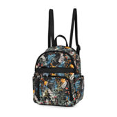 Multi Sac Backpack Floral Pattern Faux Leather Adjustable Straps