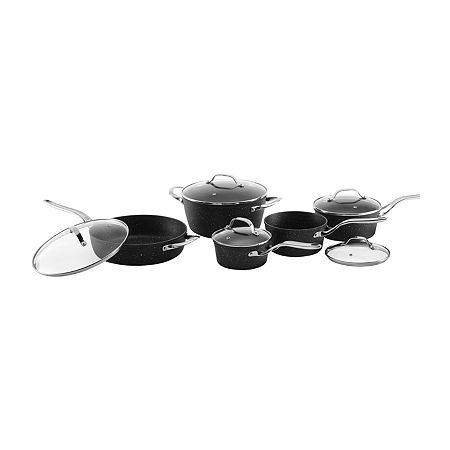 Starfrit 10-pc. Cookware Set With Stainless Steel Handles, One Size, Black