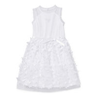 Trixxi Girl Big Girls 3D Butterfly Sleeveless Fit + Flare Dress, 8, White