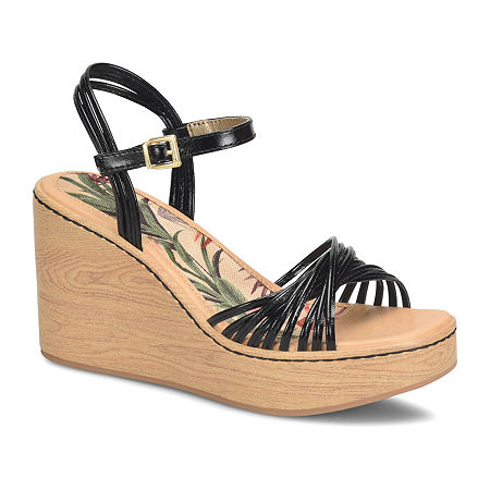BOC by Born Womens Catalina Wedge Sandals, 8 Medium, Black
