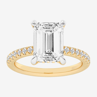 G-H / Si1-Si2) Womens 1 / CT. T.W. Lab Grown White Diamond 14K Gold Side Stone Engagement Ring