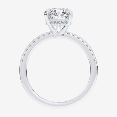 (G-H / Si1-Si2 Womens 4 1/4 CT. T.W. Lab Grown White Diamond 14K Gold Pear Side Stone Engagement Ring