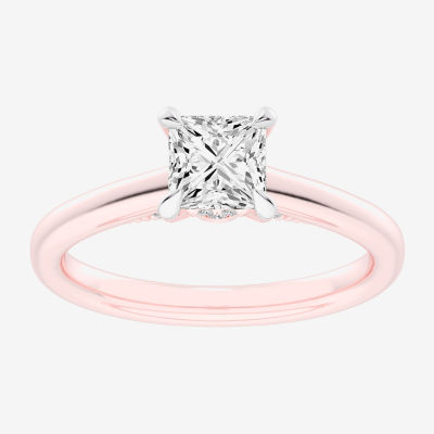 G-H / Si1-Si2) Womens 1 1/ CT. T.W. Lab Grown White Diamond 14K Rose Gold Solitaire Engagement Ring