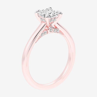 G-H / Si1-Si2) Womens 1 1/ CT. T.W. Lab Grown White Diamond 14K Rose Gold Solitaire Engagement Ring