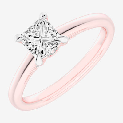 (G-H / Si1-Si2) Womens 1 1/7 CT. T.W. Lab Grown White Diamond 14K Rose Gold Solitaire Engagement Ring