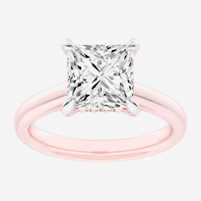 (G-H / Si1-Si2) Womens 3 1/4 CT. T.W. Lab Grown White Diamond 14K Rose Gold Solitaire Engagement Ring