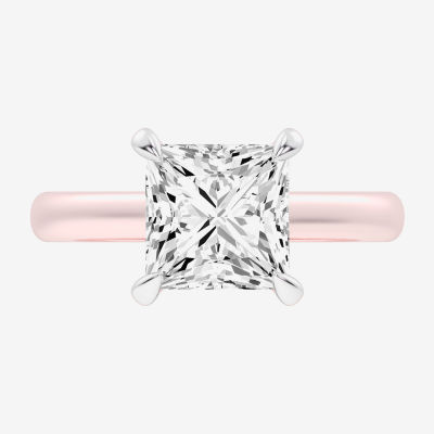 (G-H / Si1-Si2) Womens 3 1/4 CT. T.W. Lab Grown White Diamond 14K Rose Gold Solitaire Engagement Ring