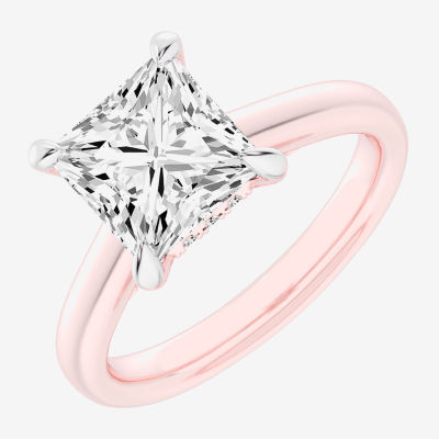 (G-H / Si1-Si2) Womens 3 1/4 CT. T.W. Lab Grown White Diamond 14K Rose Gold Solitaire Engagement Ring