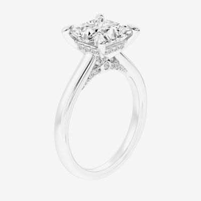 (G-H / Si1-Si2) Womens 2 1/5 CT. T.W. Lab Grown White Diamond 14K White Gold Solitaire Engagement Ring