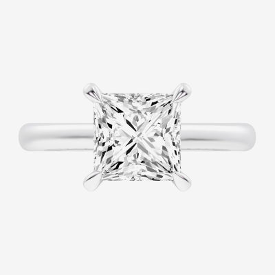(G-H / Si1-Si2) Womens 2 1/5 CT. T.W. Lab Grown White Diamond 14K White Gold Solitaire Engagement Ring