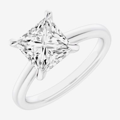 (G-H / Si1-Si2) Womens 2 1/5 CT. T.W. Lab Grown White Diamond 14K White Gold Solitaire Engagement Ring