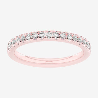 (G-H / Si1-Si2) Womens 1/4 CT. T.W. Lab Grown White Diamond 14K Rose Gold Wedding Band