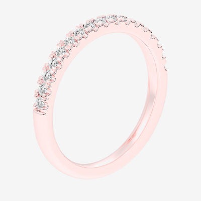 (G-H / Si1-Si2) Womens 1/4 CT. T.W. Lab Grown White Diamond 14K Rose Gold Wedding Band