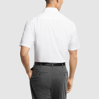 van heusen slim fit short sleeve dress shirt Performance Knit Solid Short Sleeve Button Up Shirt main image 1