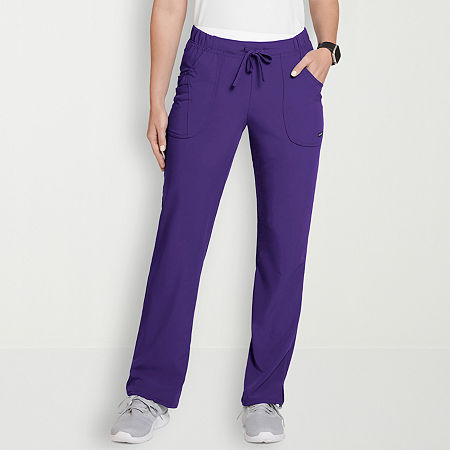 Jockey 2377 Womens Tall Stretch Fabric Scrub Pants, Medium Tall, Purple