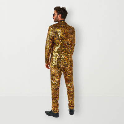 Opposuits Mens Golden Geo Star Suit & Tie Set