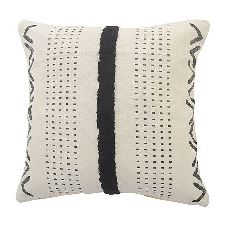 Lr Home Bel Ann Stripe Square Throw Pillow, One Size, Black