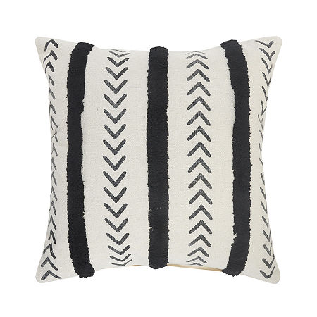 Lr Home Bel Chevron Square Throw Pillow, One Size, Black