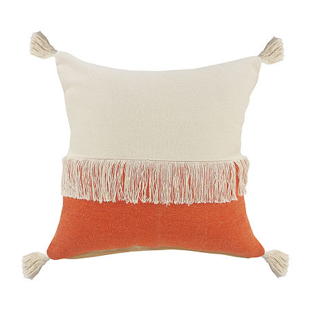 Lr Home Danny Textured Square Throw Pillow, One Size, Orange