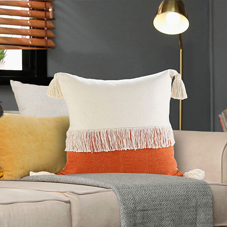 Lr Home Danny Textured Square Throw Pillow, One Size, Orange