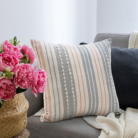 Lr Home Jane Stripe Square Throw Pillow, One Size, Gray