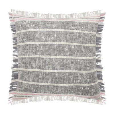 LR Home Rose Stripe Square Throw Pillow