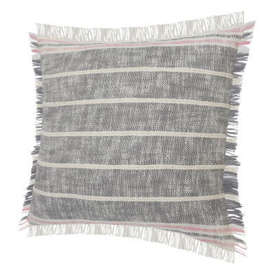 LR Home Rose Stripe Square Throw Pillow