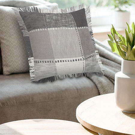 Lr Home Cassie Plaid Square Throw Pillow, One Size, Gray