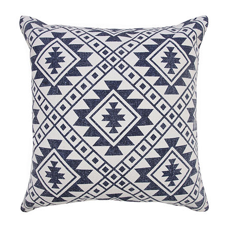 Lr Home Dutt Geometric Square Throw Pillow, One Size, White